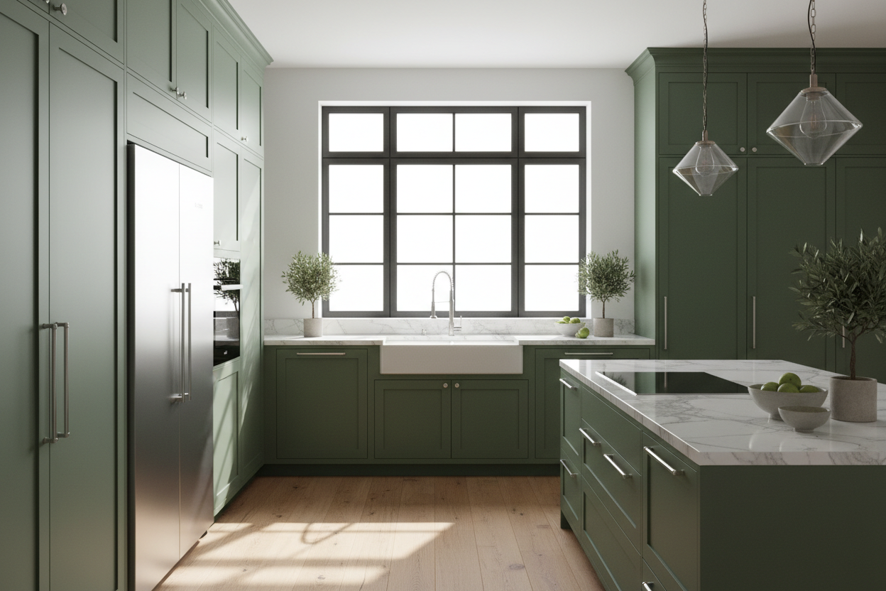olive green kitchen cabinets