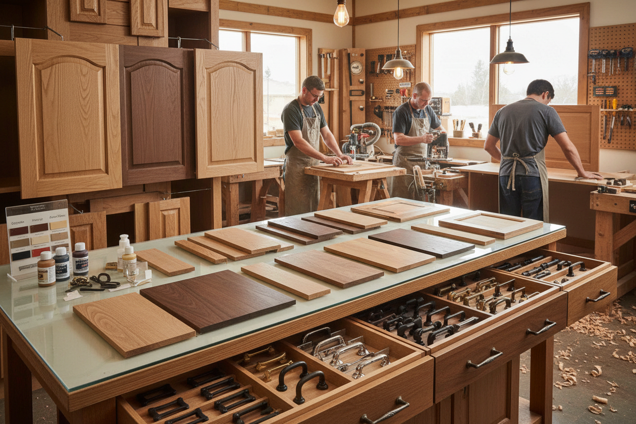 wood cabinets