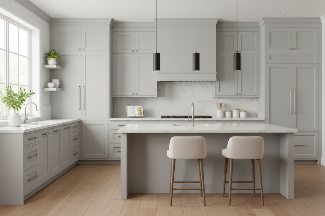 Grey kitchen cabinets
